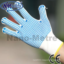 NMSAFETY poly cotton knitted gloves work gloves with PVC dot